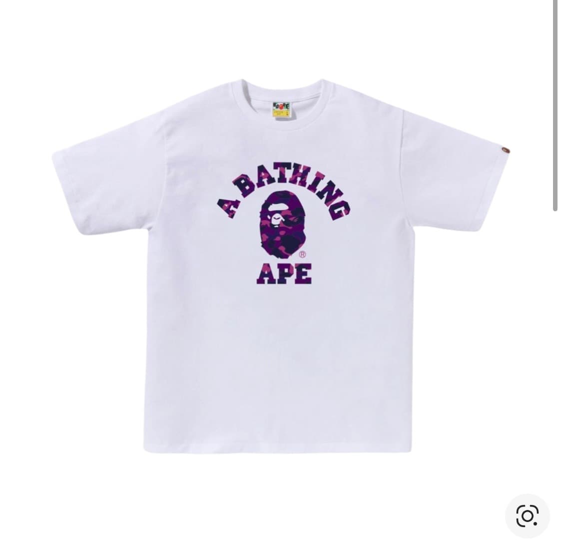 베이프 컬러 카모 컬리지 티셔츠 화이트 퍼플 M 상품이미지1