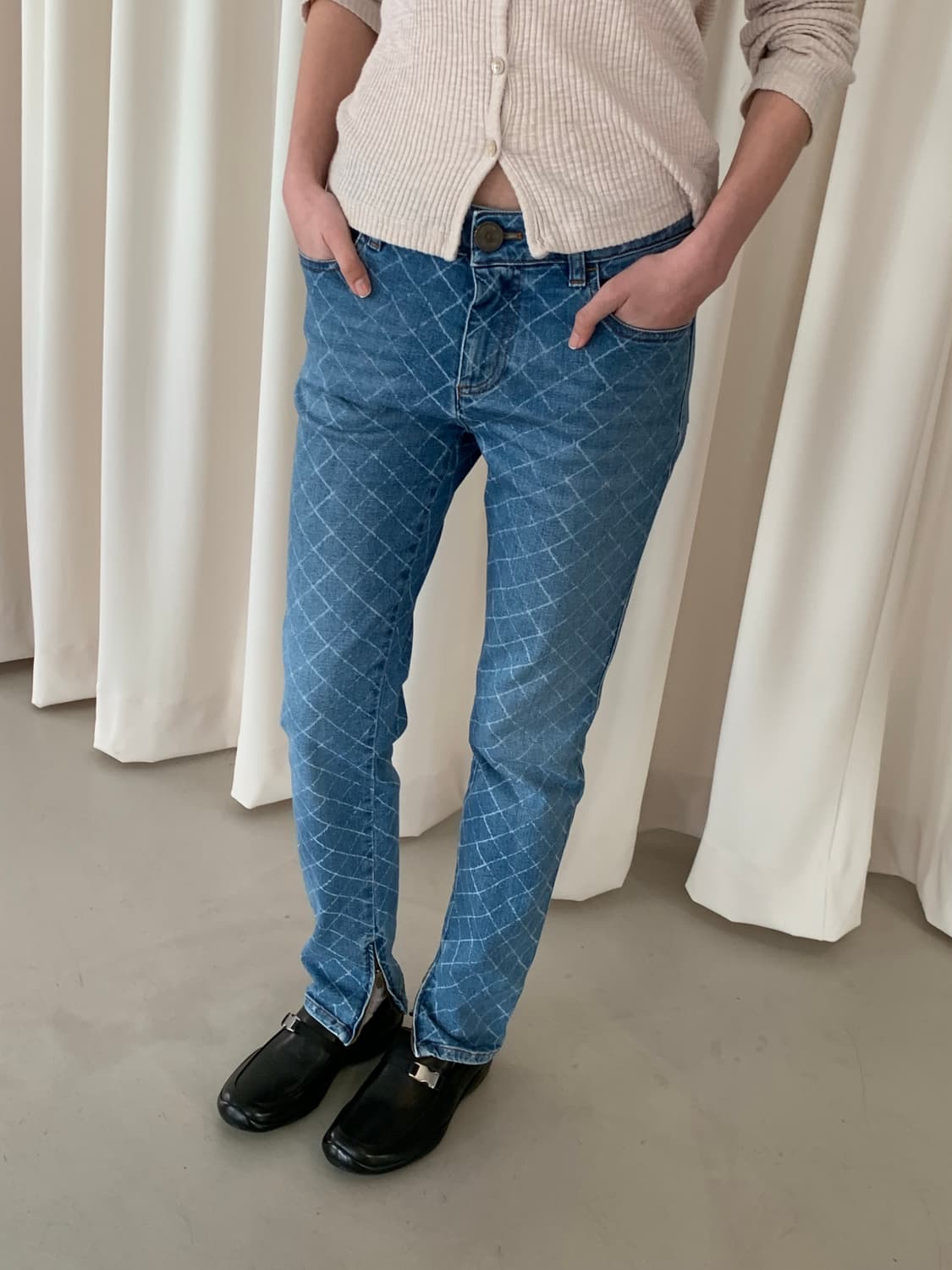 00's "Chanel" diamond pattern Jeans 상품이미지1