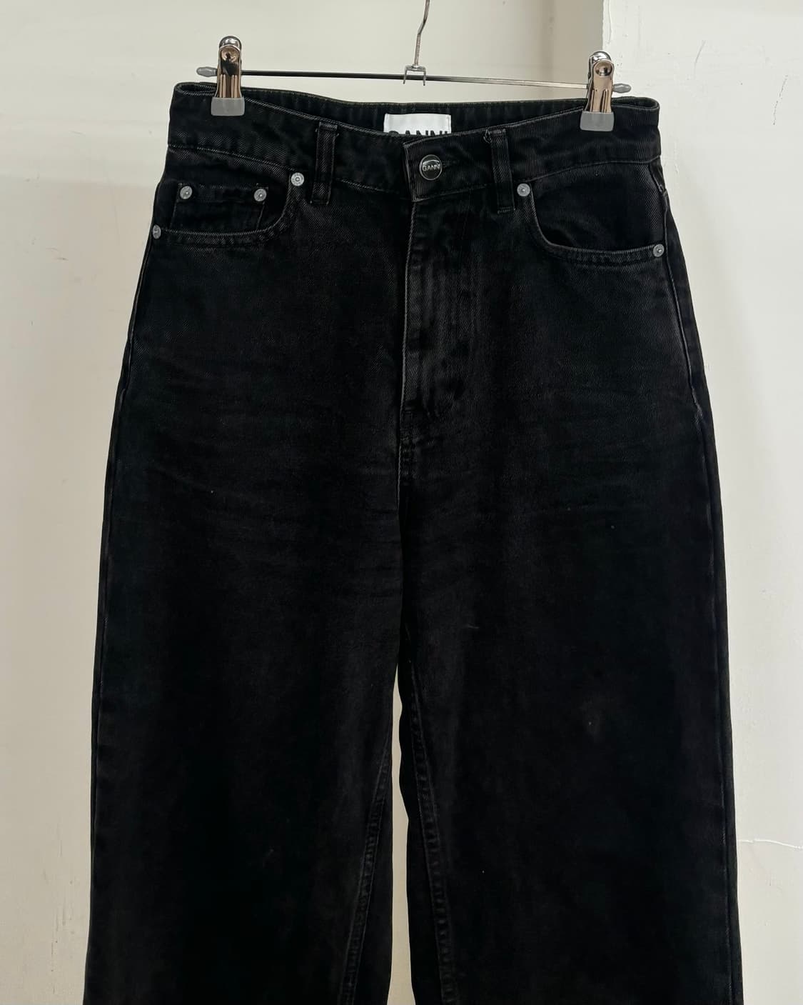 가니 블랙 와이드 레그 청 팬츠 상품이미지2