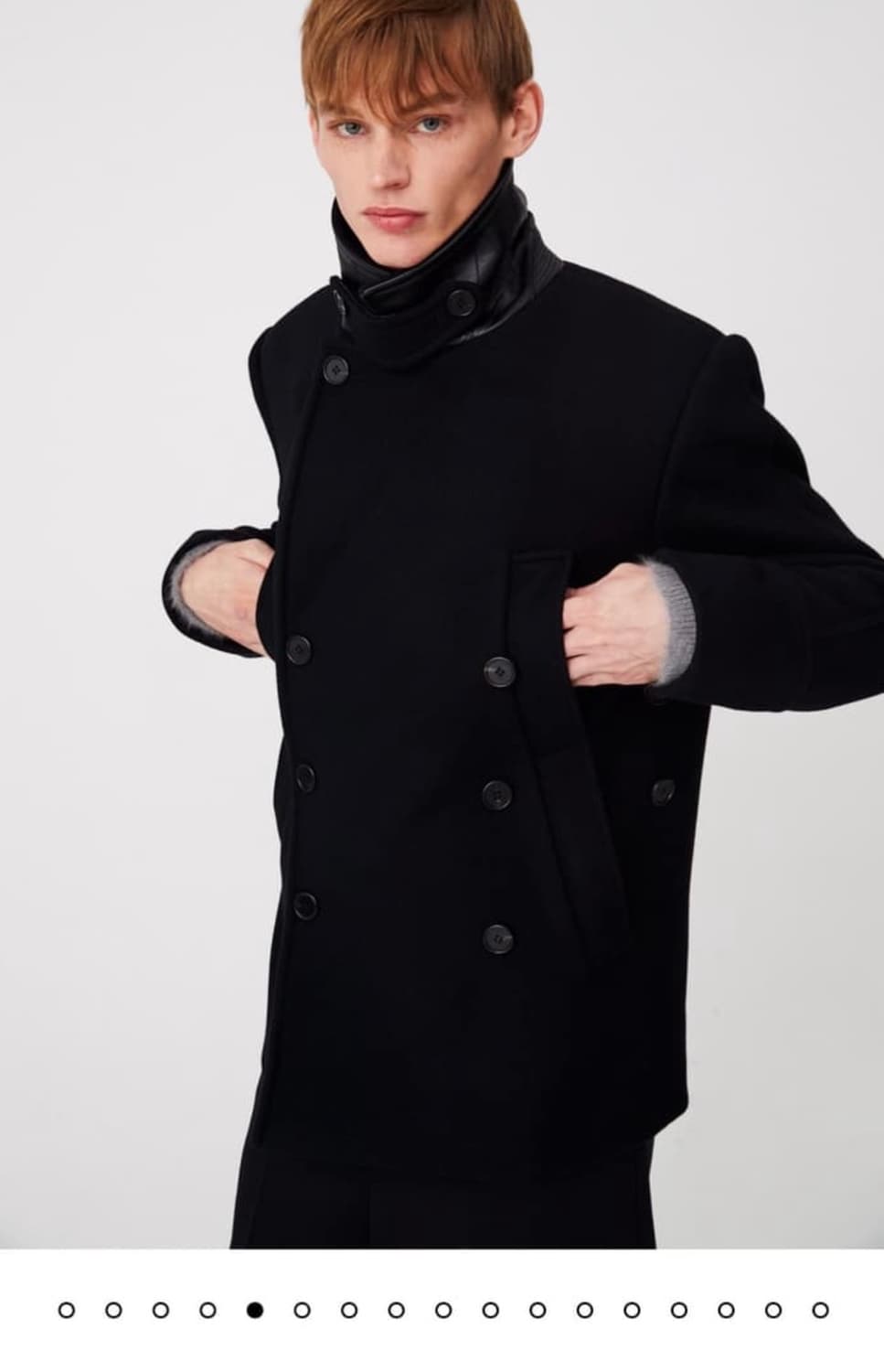 문선 2-Way Double Pocket Pea Coat / Black 상품이미지1