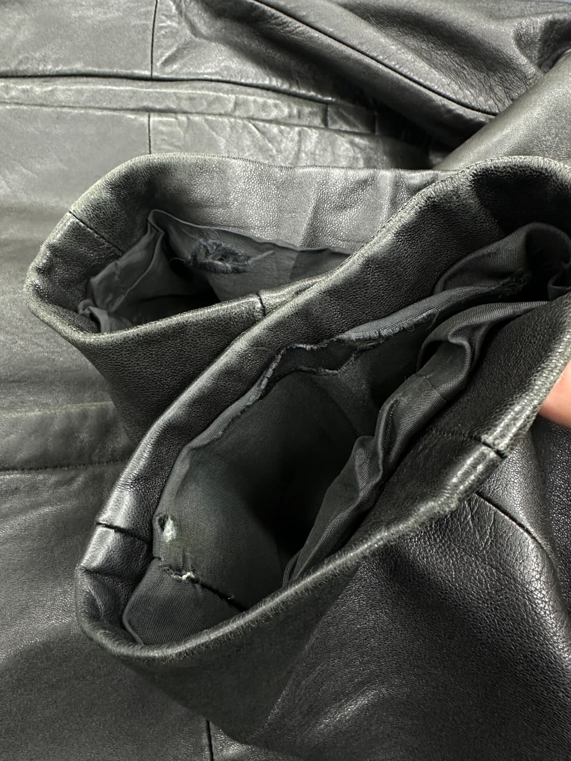 00s HUGO BOSS 램스킨 레더 자켓 L 상품이미지9