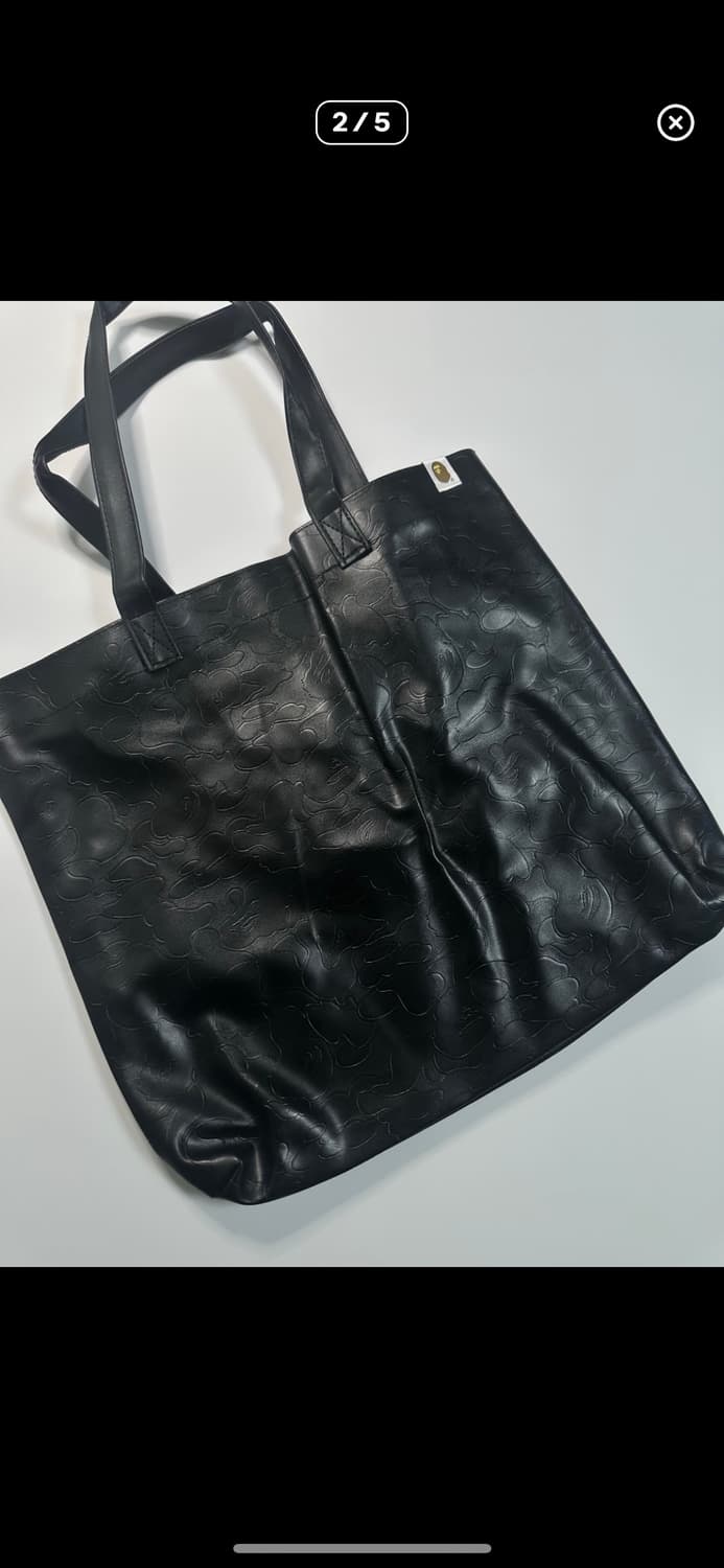 베이프 블랙 가죽 토트백 숄더백  상품이미지6