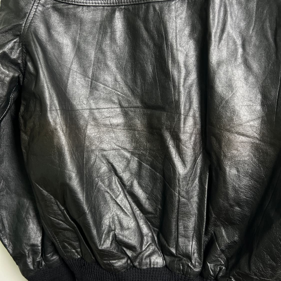 VTG 빈티지 블랙 소가죽 블루종 자켓 L 상품이미지8