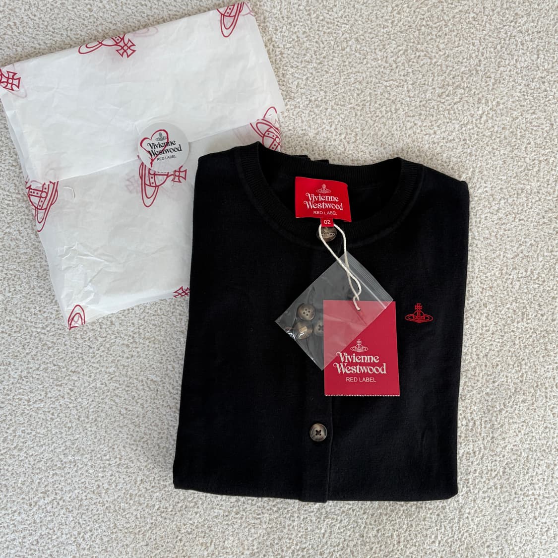 새상품 비비안웨스트우드 레드라벨 코튼 블랙 가디건 상품이미지1