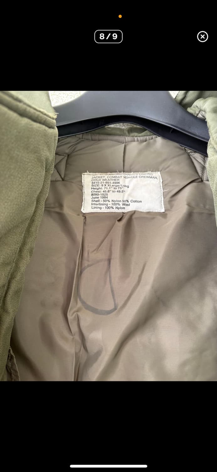 90s 캐나다군 빈티지 탱커 자켓(XL) 상품이미지8