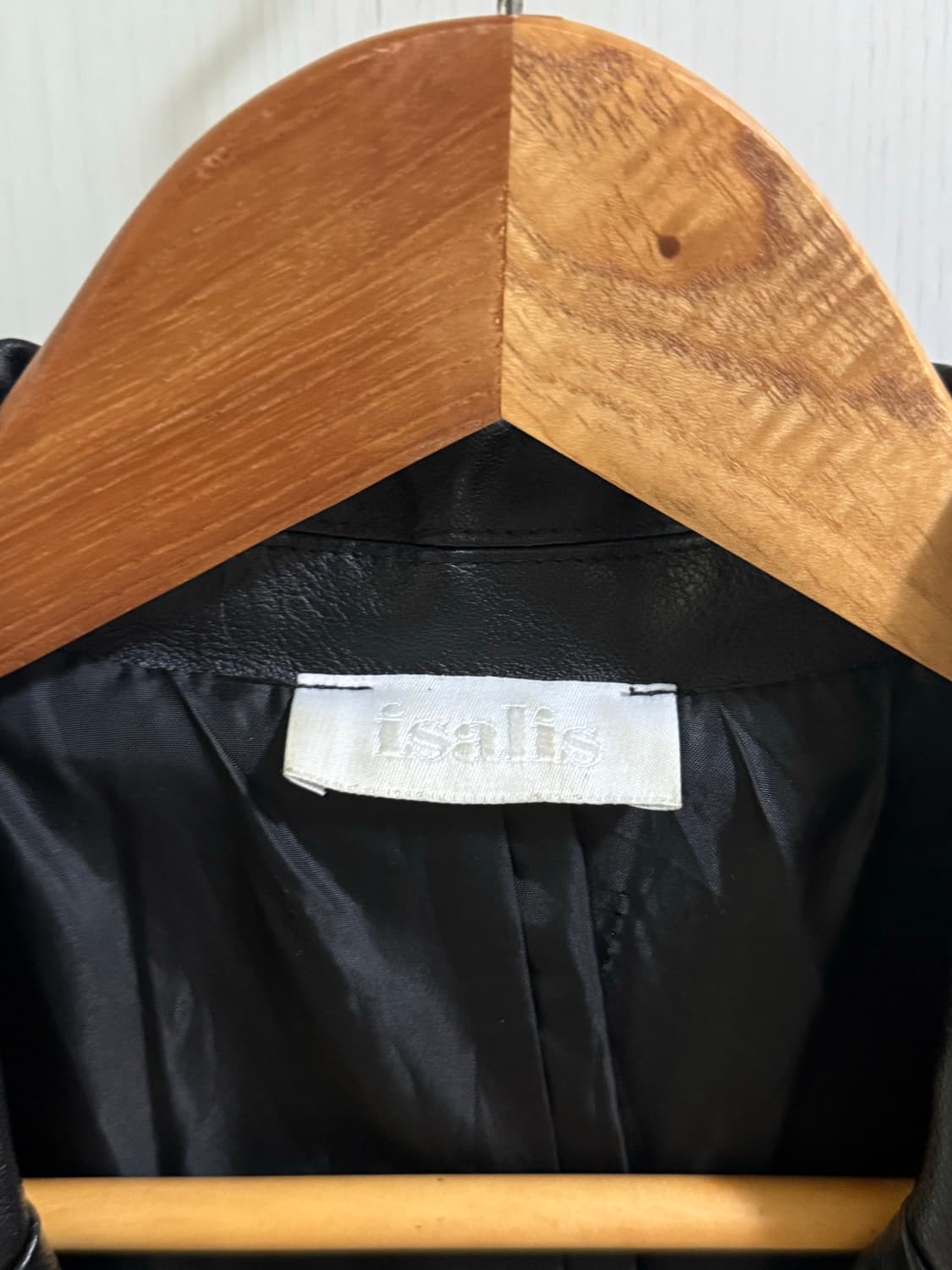 Isalis 레더 블레이저 블랙 상품이미지4