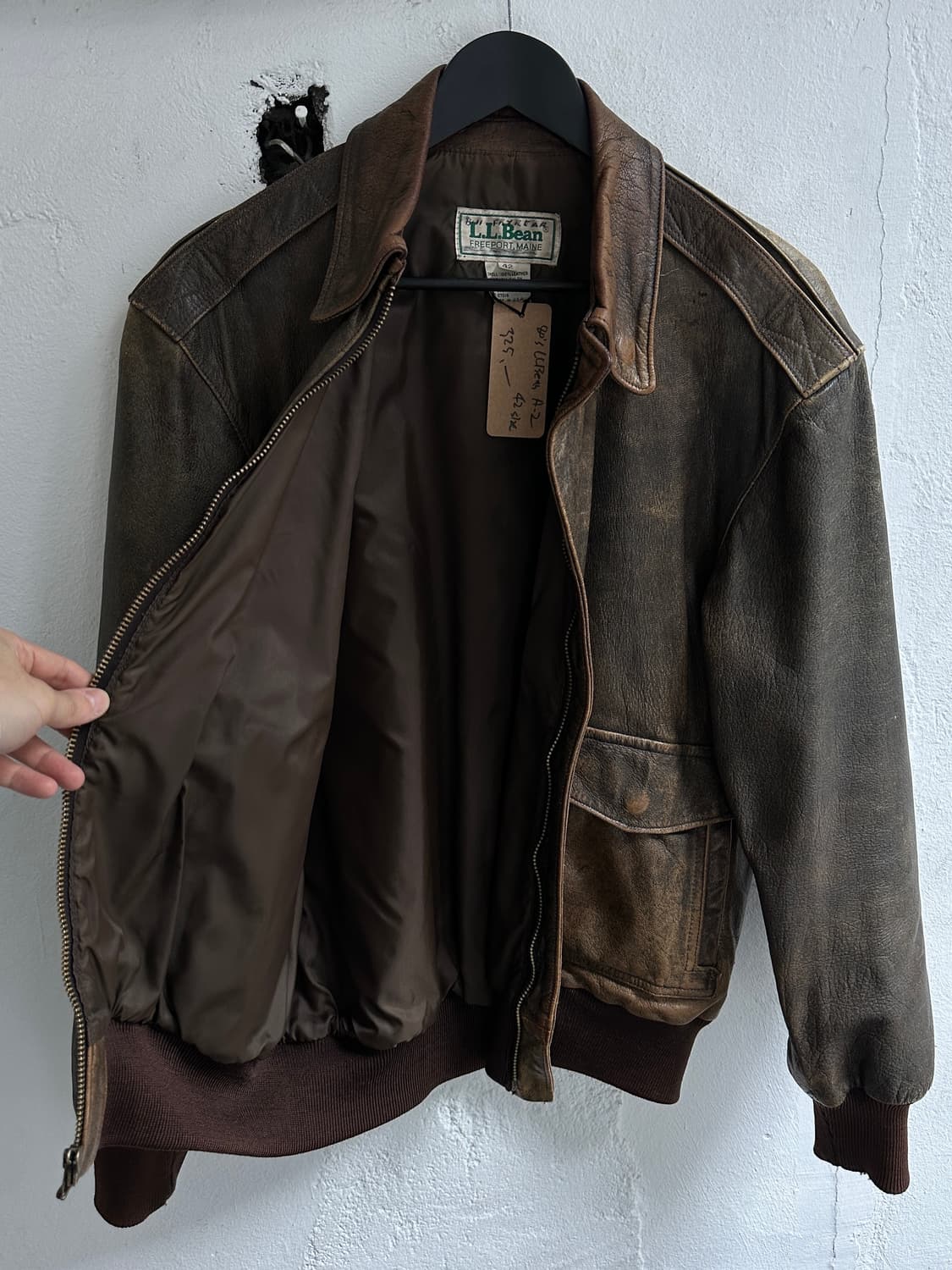 80's USA Made 엘엘빈 고트스킨 A2 봄버 자켓 상품이미지8