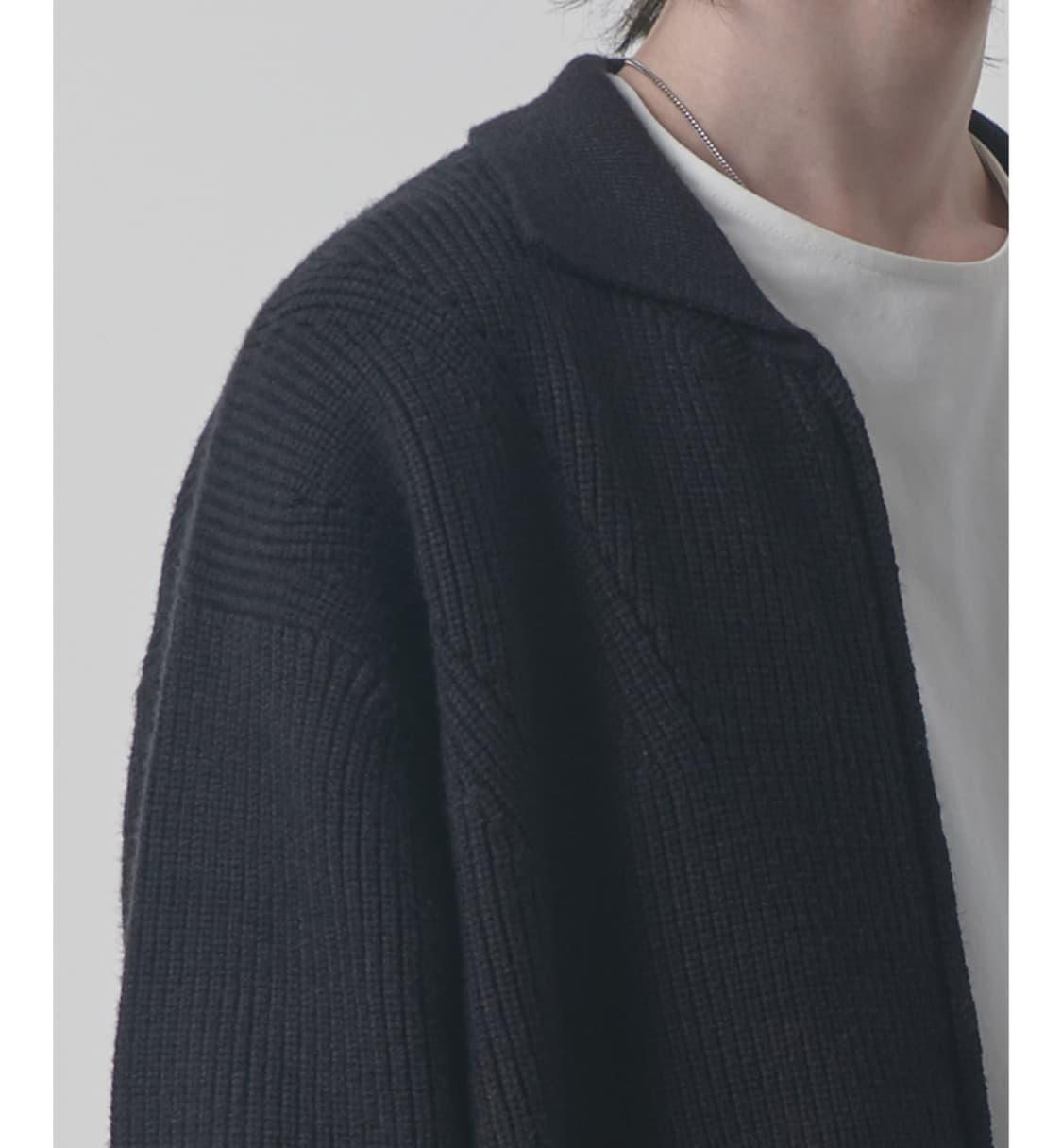 디미트리블랙 블랙 카라 니트 집업 3 (XL) 상품이미지4