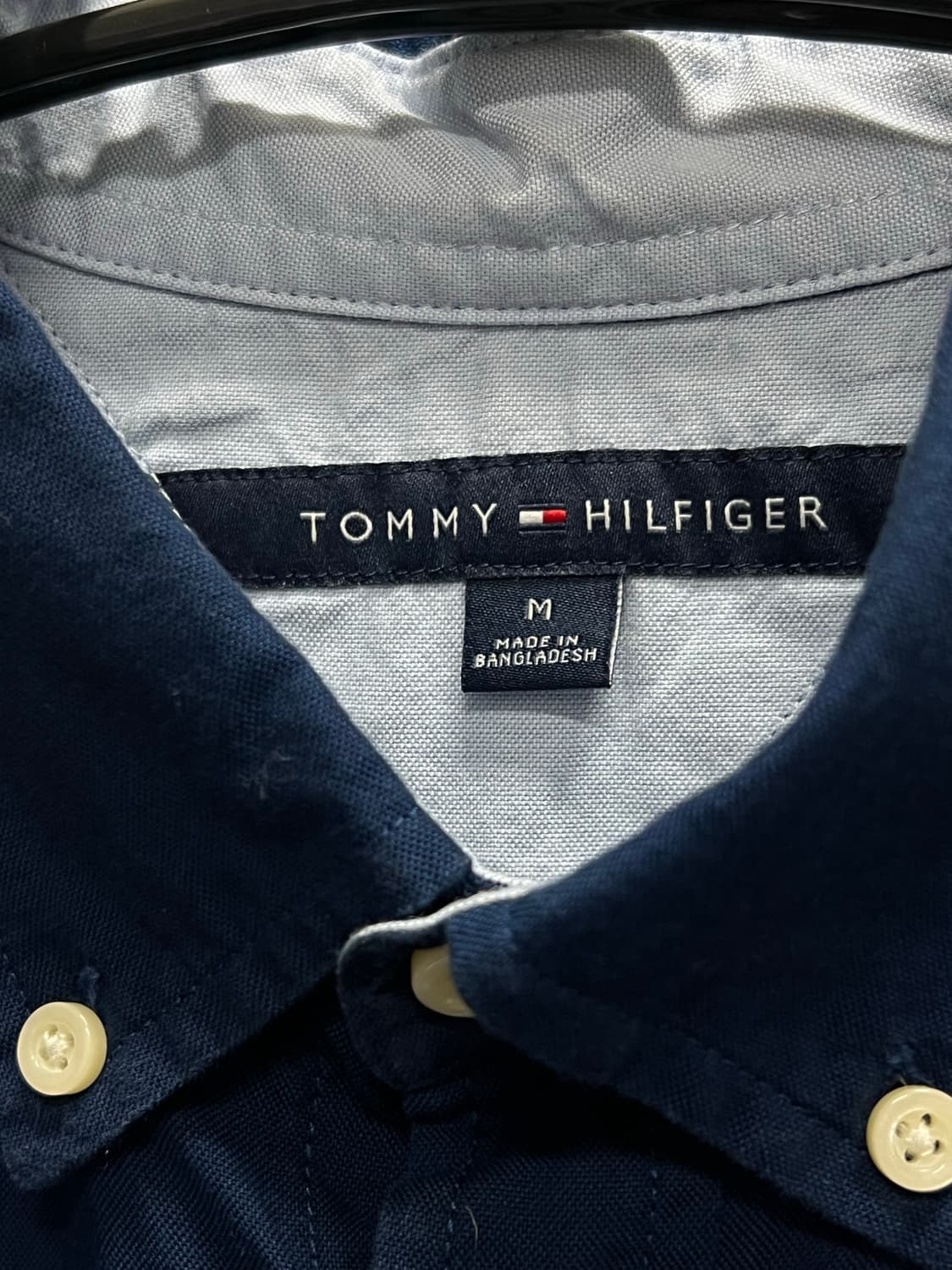 타미힐피거 스몰로고 코튼 셔츠 네이비 상품이미지4