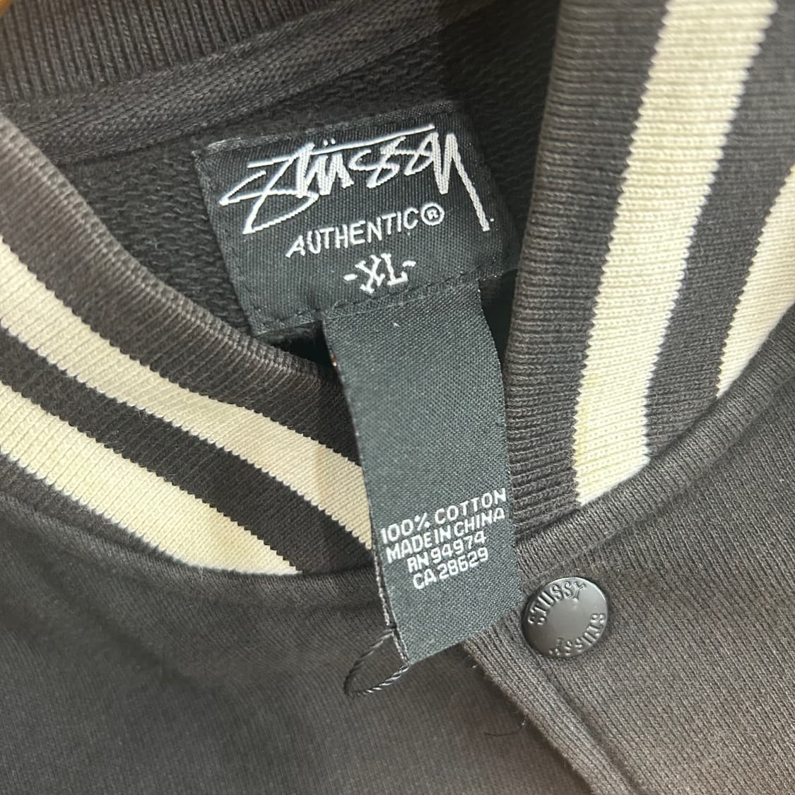 STUSSY 90’s 스투시 블랙 바시티 자켓 상품이미지5