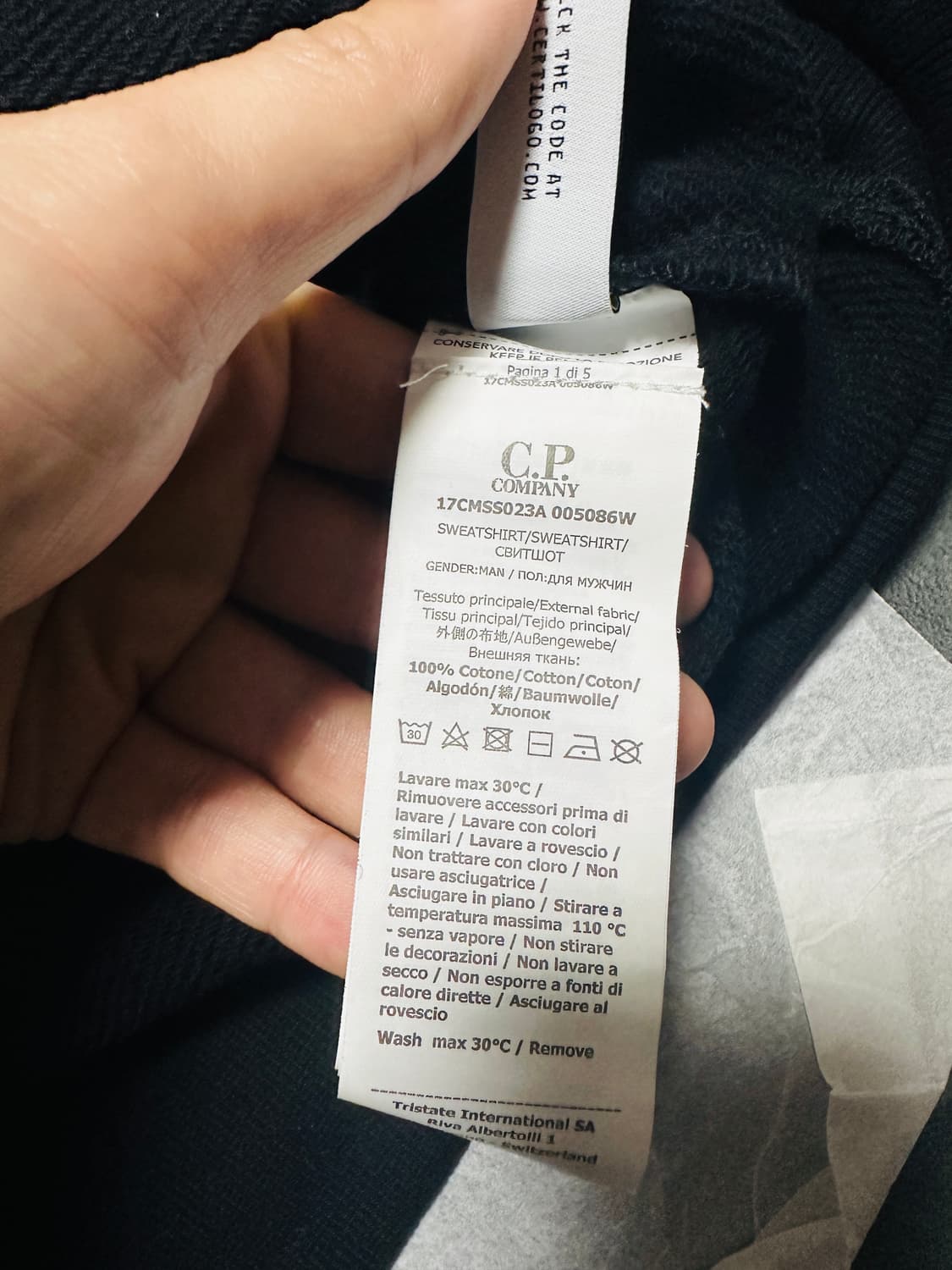 [L] CP 컴퍼니 플리스 크루넥 렌즈 스웨트 셔츠 맨투맨 블랙 상품이미지7