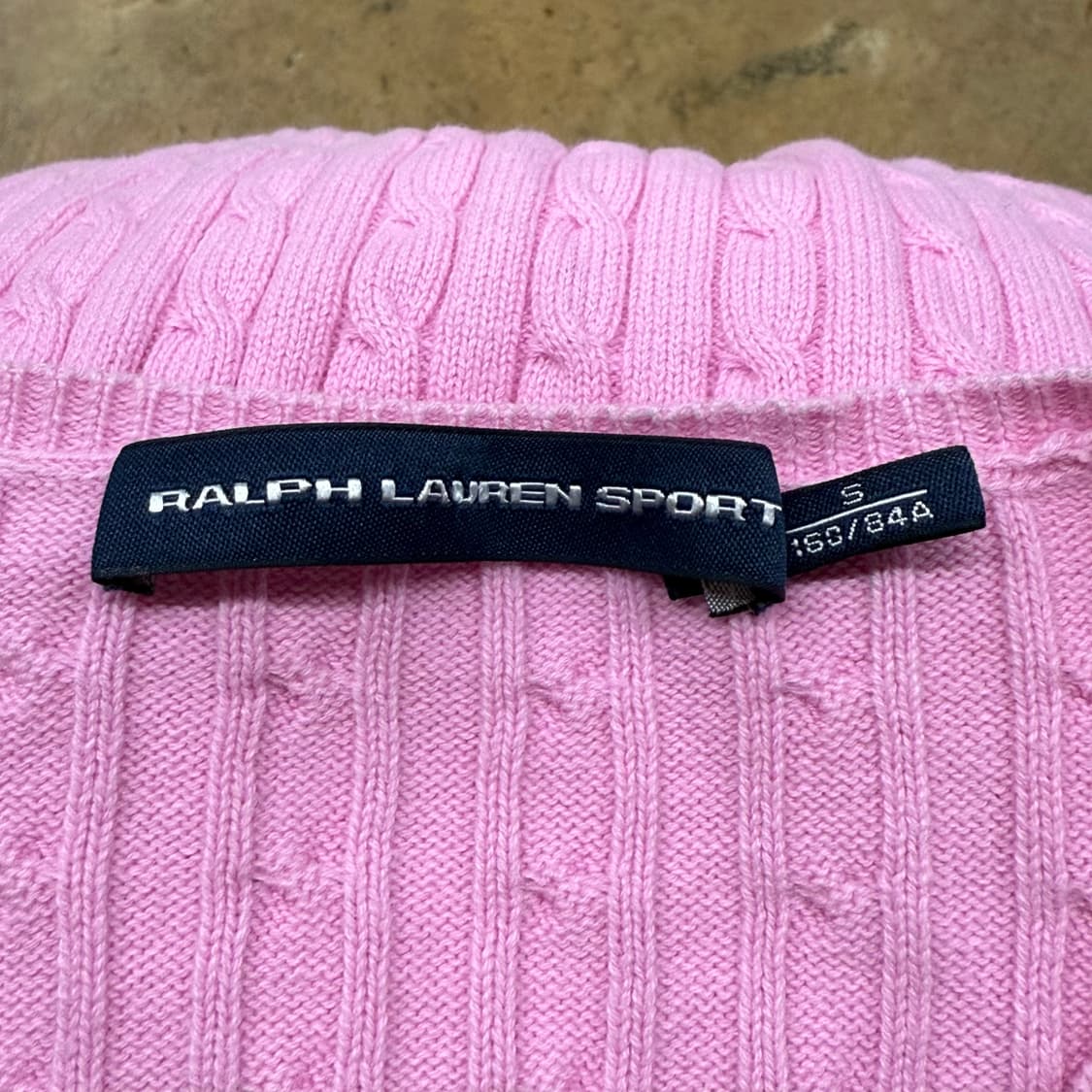 폴로 랄프로렌 스포츠 딸기우유 핑크 꽈배기 니트 가디건 상품이미지5