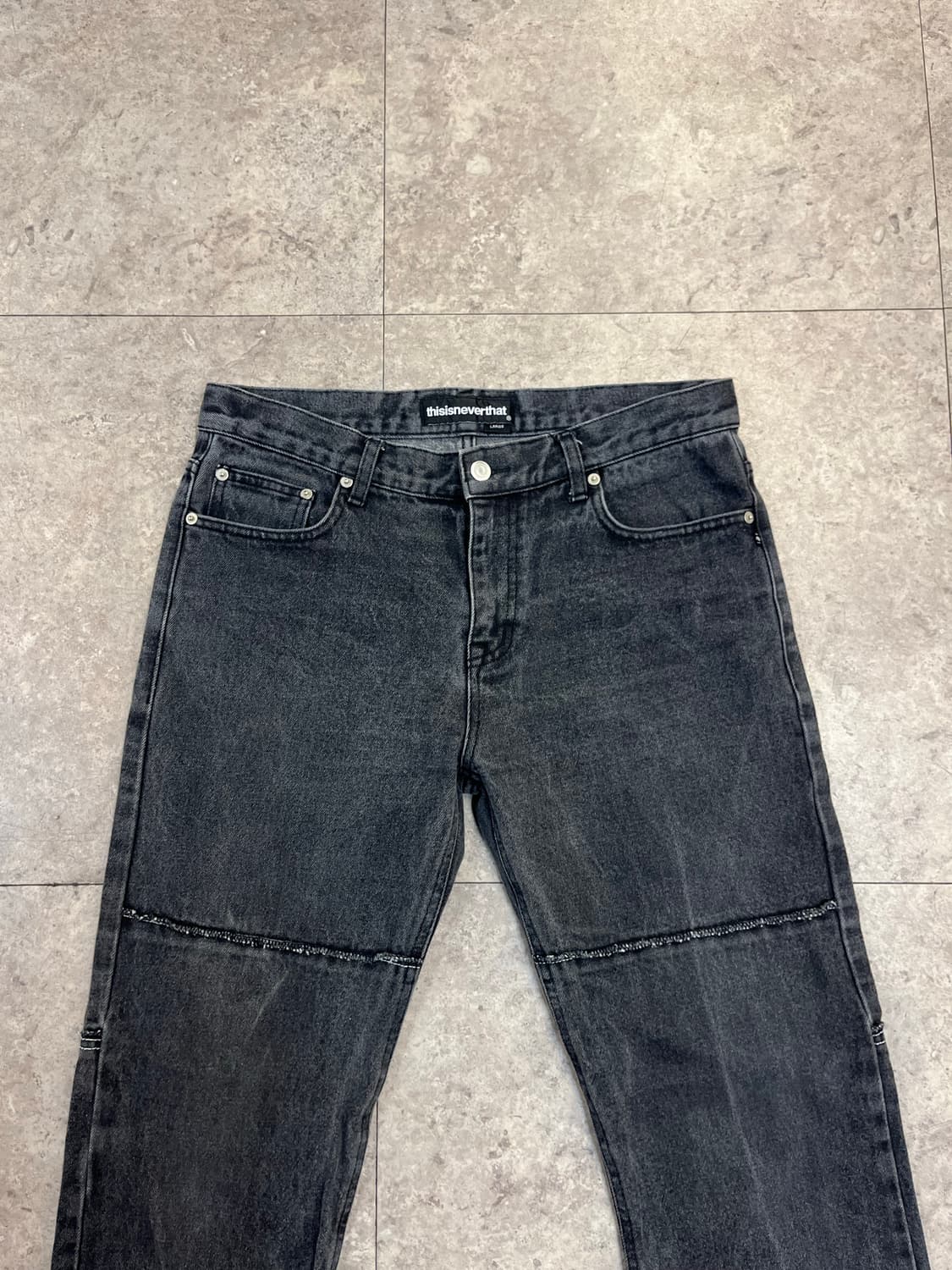 디스이즈네버뎃 블랙 데님 팬츠 L #csz3341 상품이미지4