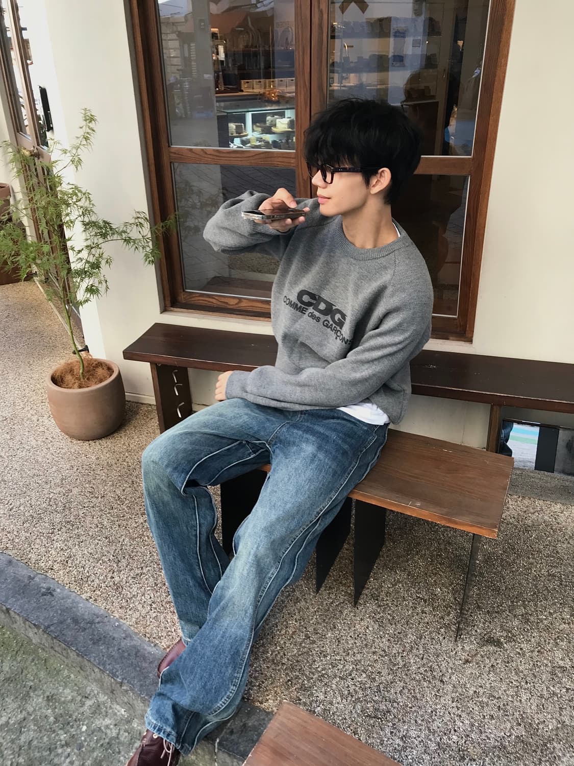 워시드 커브드 데님 팬츠 상품이미지2