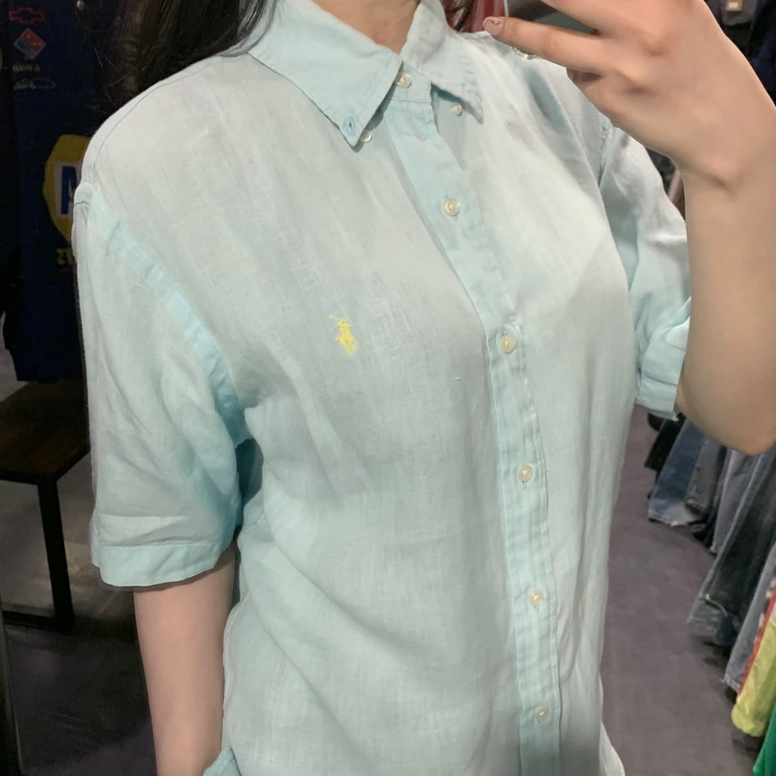 [IM] 폴로 랄프로렌 반팔 린넨 셔츠 민트 상품이미지5
