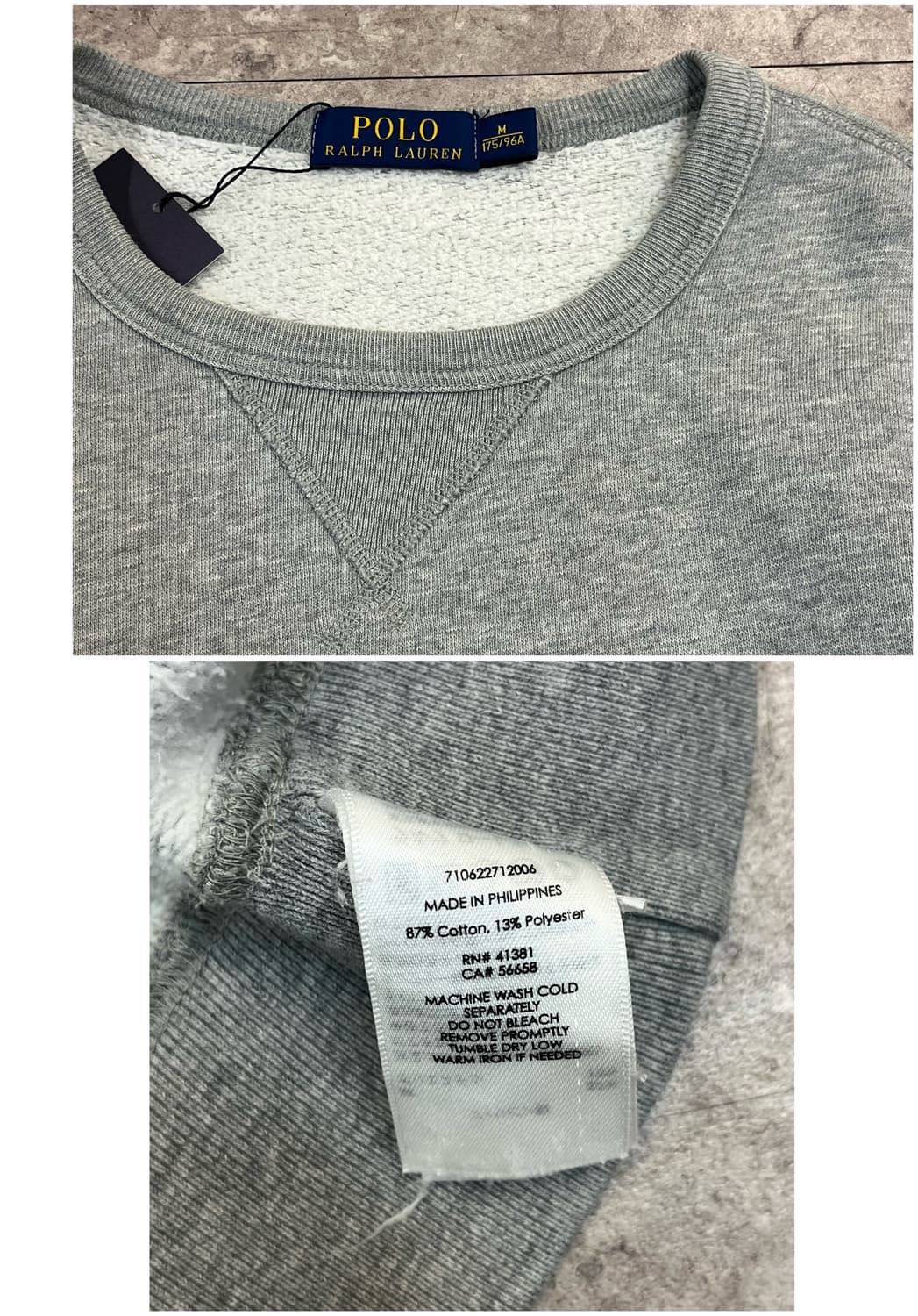 폴로 랄프로렌 기모 맨투맨 그레이 M #csz3558 상품이미지4