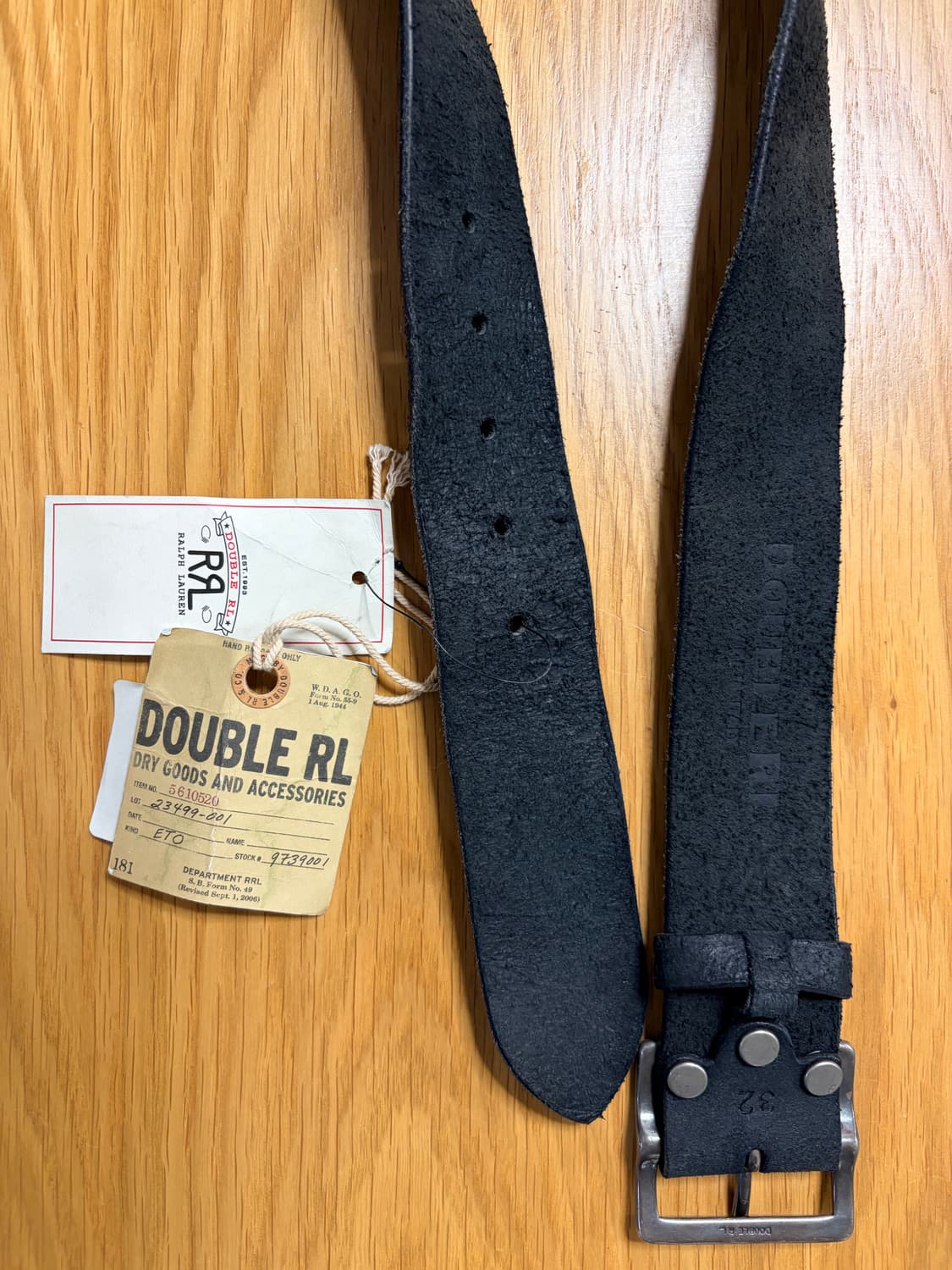 RRL 더블알엘 벨트 디스트레스드 레더 가죽 빈티지 블랙 32 상품이미지3