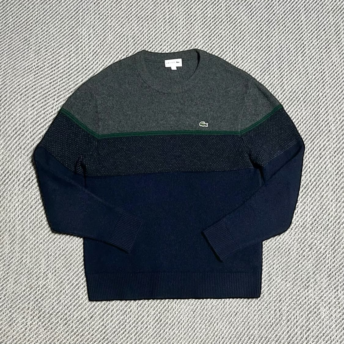 [M] Lacoste 라코스테 울 컬러블럭 라운드 니트 상품이미지1