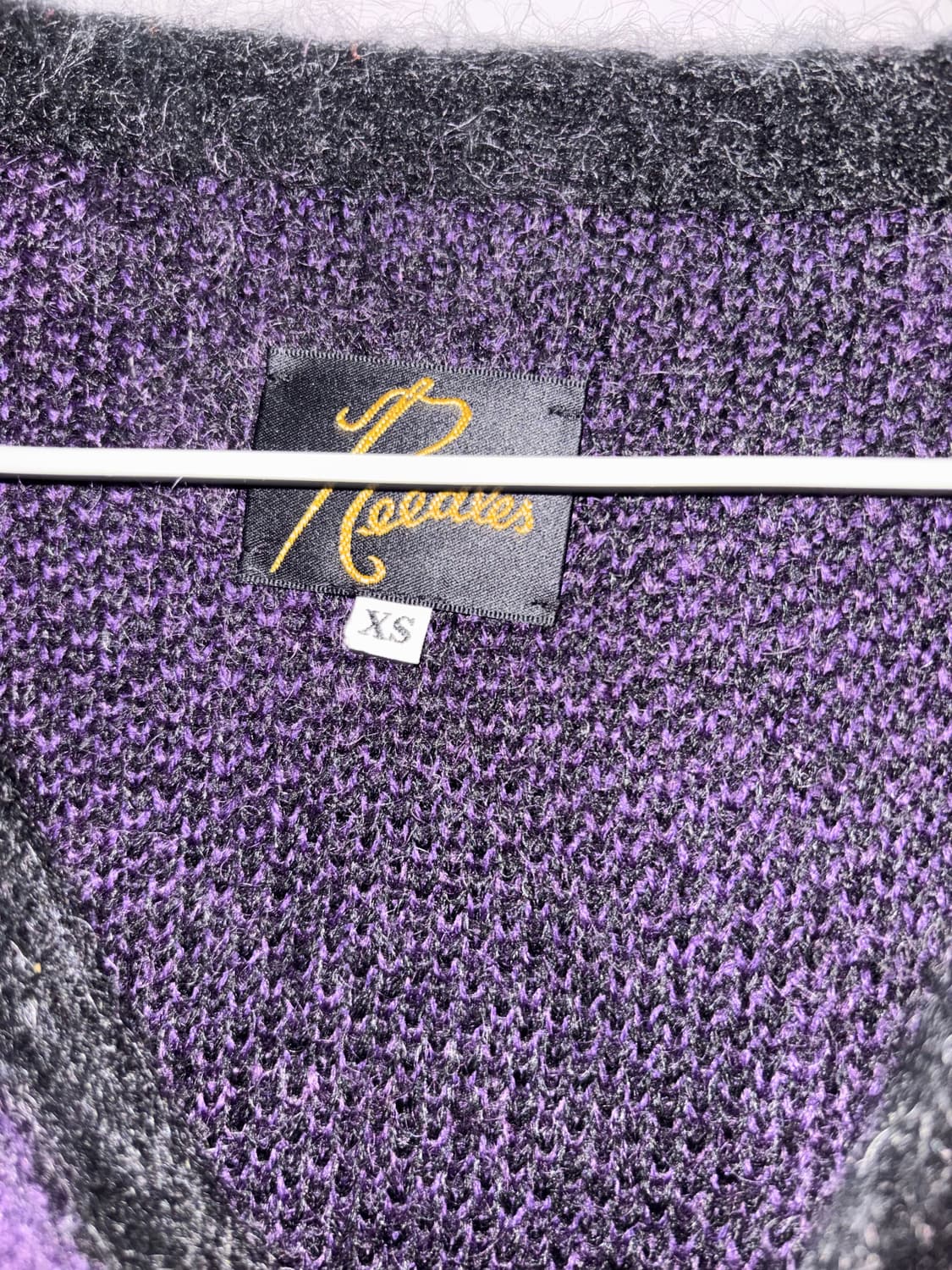 Needles 니들스 모헤어 아가일 퍼플x블랙 가디건 XS 상품이미지3