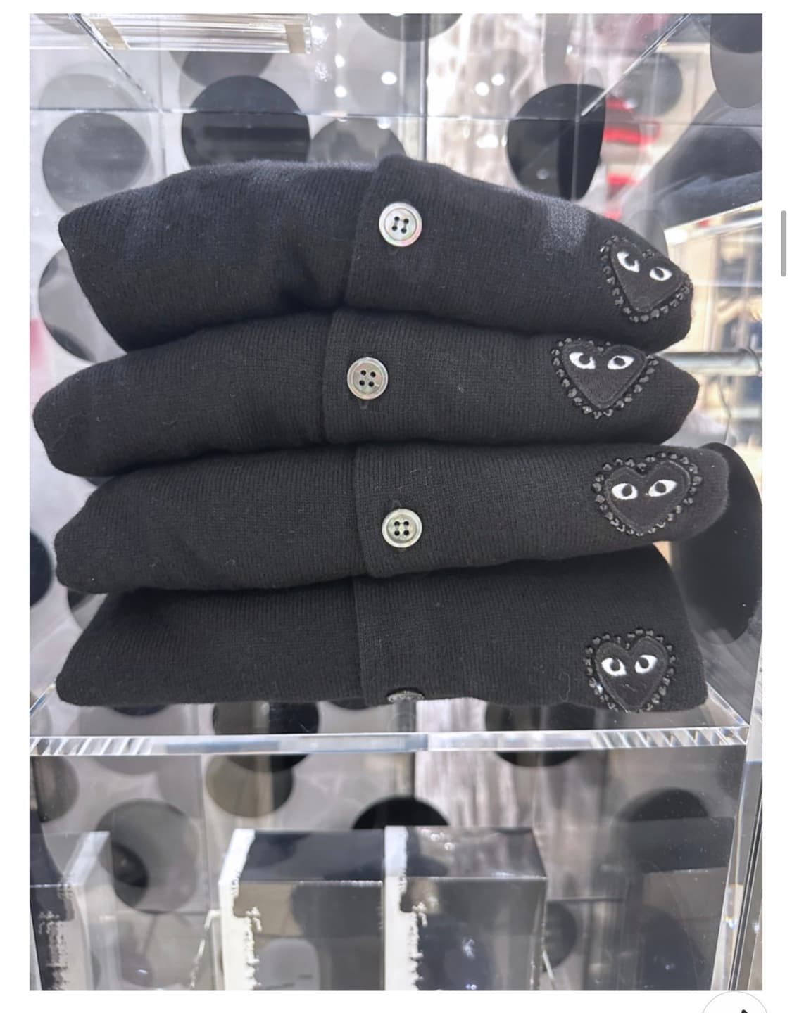 (새상품)25ss꼼데가르송 라인스톤 가디건 블랙 M사이즈 상품이미지6