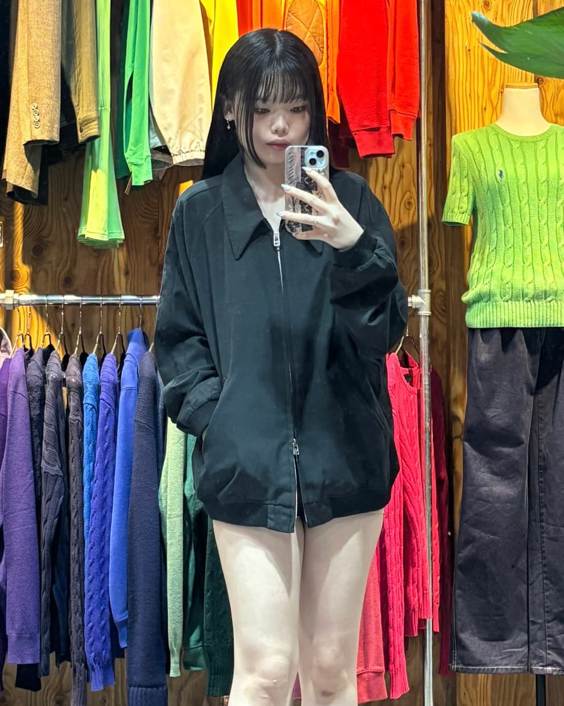 (새상품) M 벌스데이수트 핀업걸 블랙 벨벳 블루종 상품이미지2
