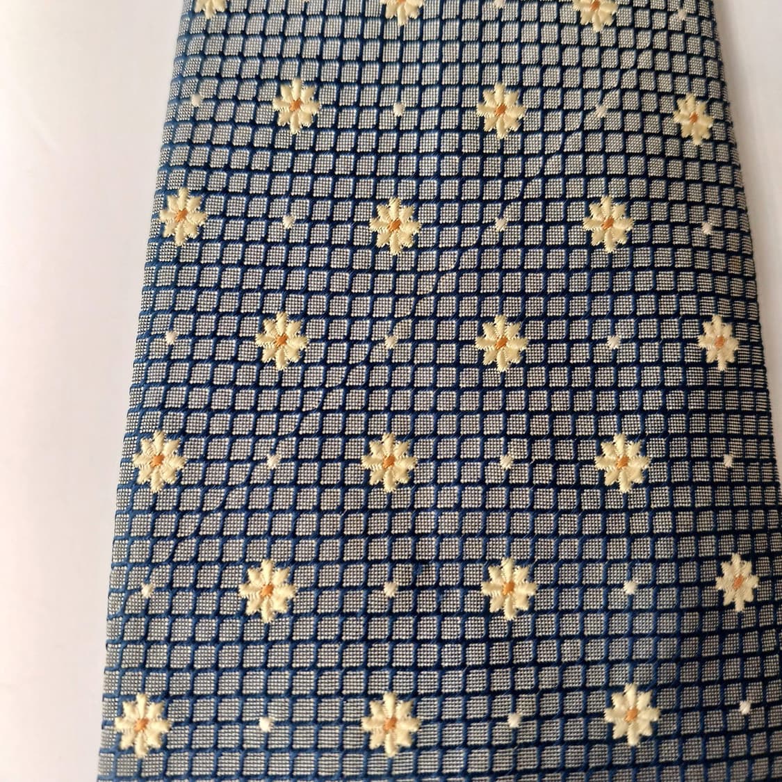 발렌티노 실크 네이비 플라워 패턴 넥타이 9.6cm A등급 A19841 상품이미지10