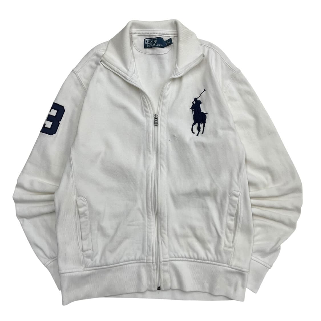 폴로 랄프로렌 네이비 빅포니 화이트 집업 M 상품이미지3