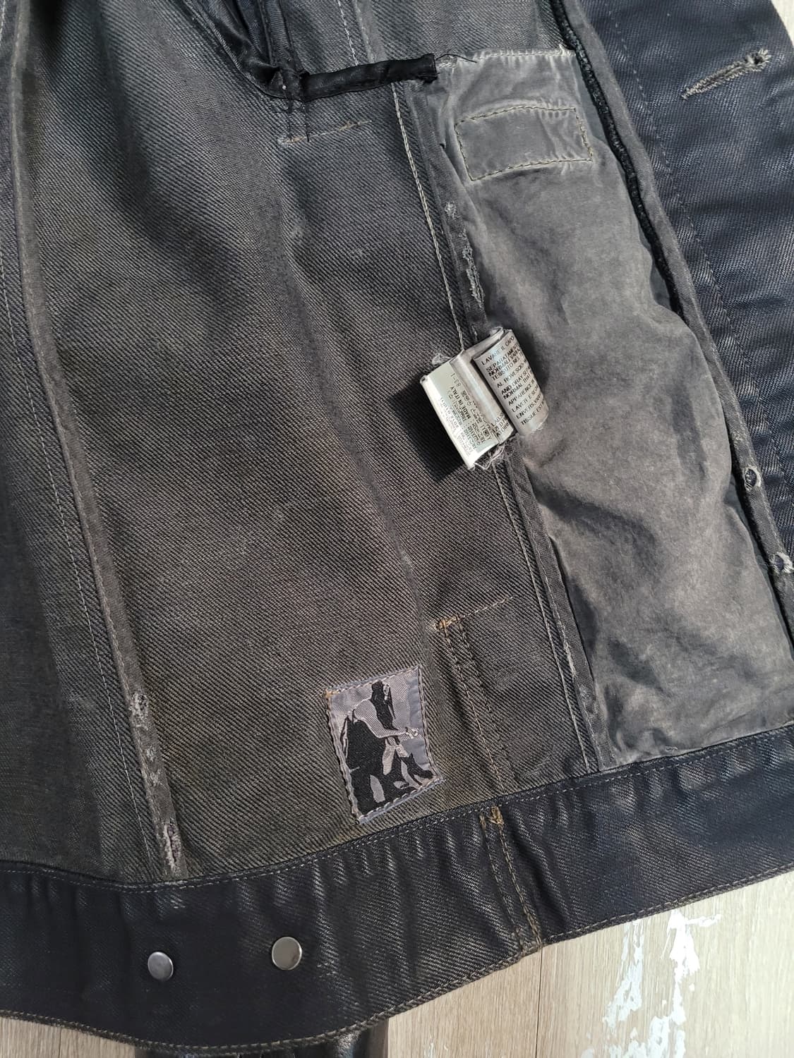 릭 오웬스 가죽 데님 자켓 상품이미지4