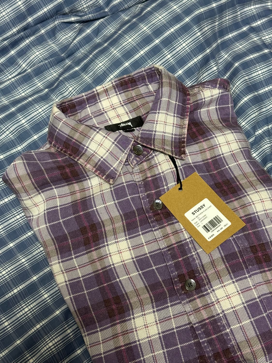 [L] 스투시 매튜 플레이드 셔츠 라벤더 상품이미지8