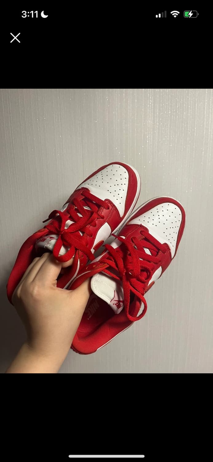 나이키 덩크로우 화이트 앤 유니버시티 레드 사이즈 245 상품이미지3