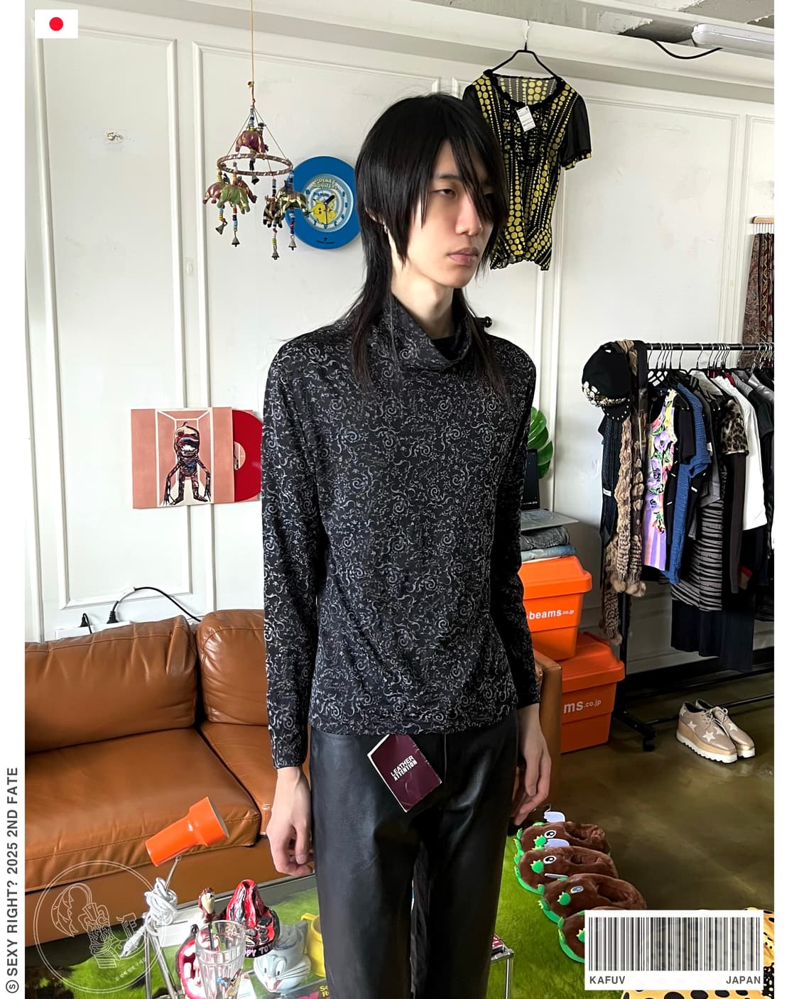1980-90s Kafuv Old Paisley High-Neck Top 상품이미지1