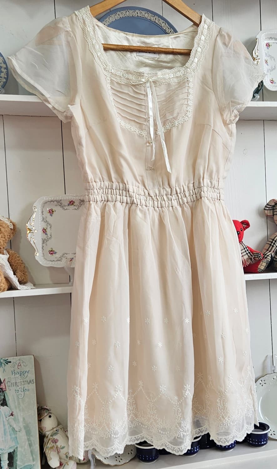 LODISPOTTO 레이스 플라워 자수 쉬폰 원피스 상품이미지2