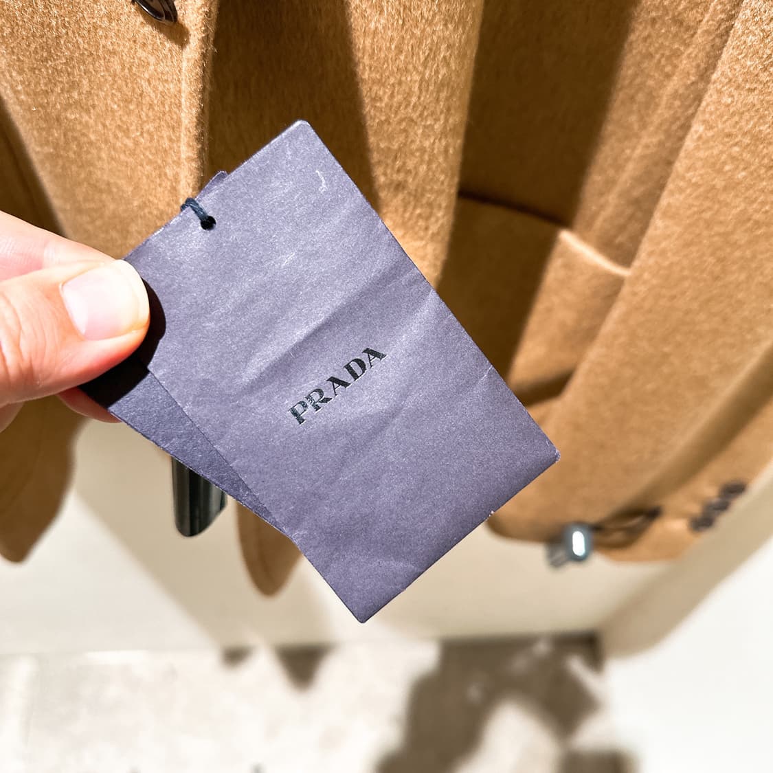 (정품/새상품) PRADA 프라다 남성 베이지 카멜 소재 자켓 상품이미지5