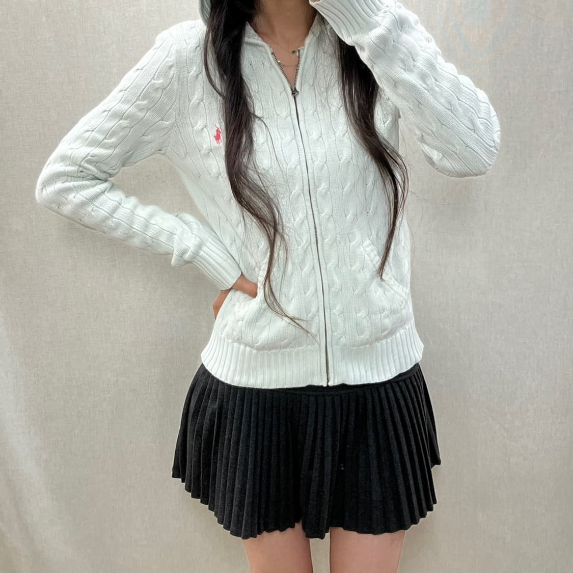 폴로 랄프 로렌 꽈배기 니트 후드 집업/#3618 상품이미지3