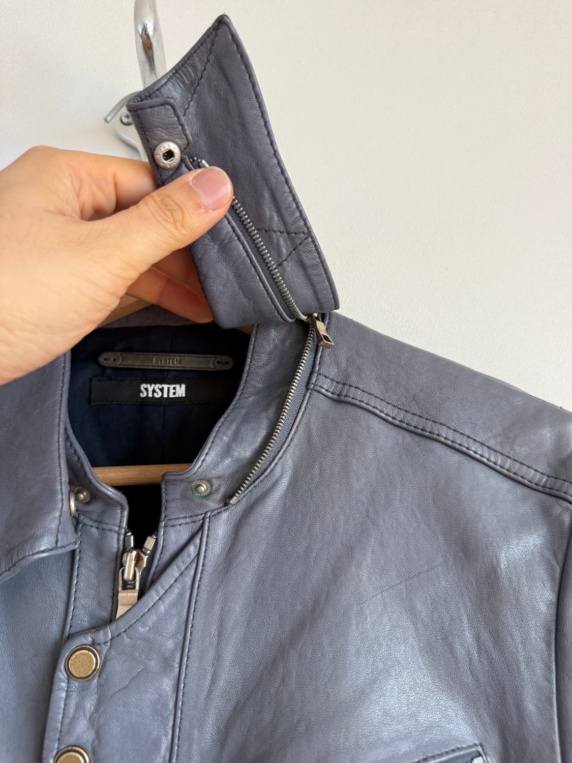 시스템(SYSTEM) 램스킨 레더 자켓(카라 탈착 가능, 한섬) 상품이미지6
