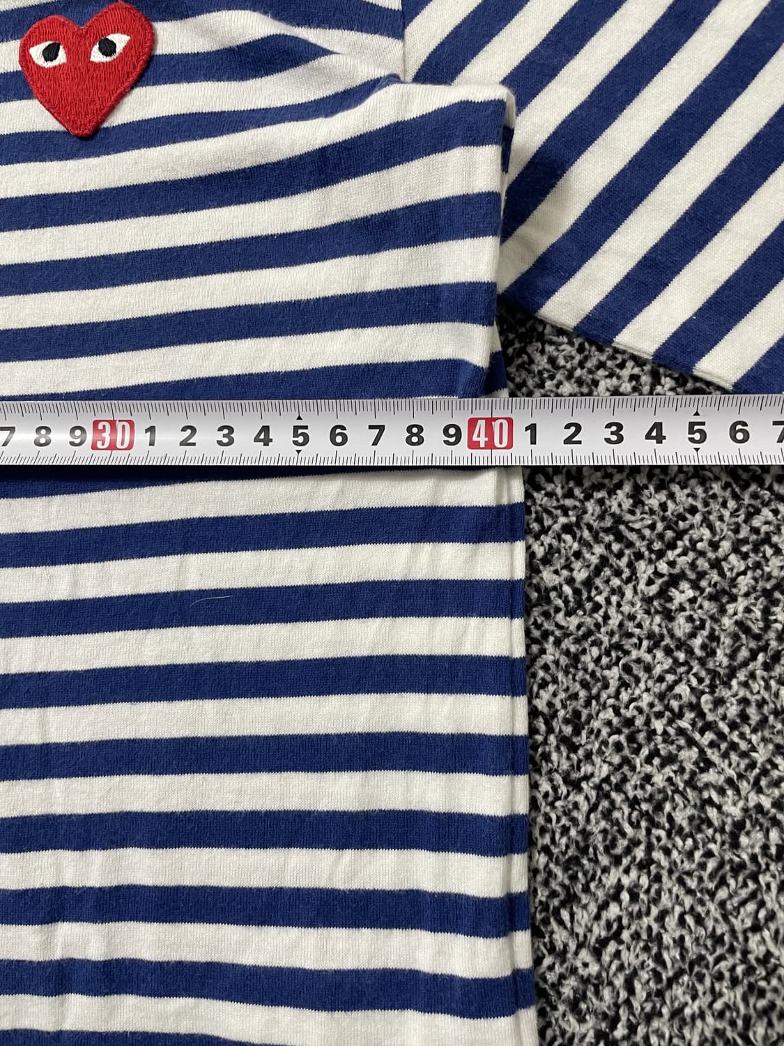 빈티지9. 꼼데가르송 플레이 스트라이프 긴팔 티셔츠 롱슬리브 블루 화이트 상품이미지5