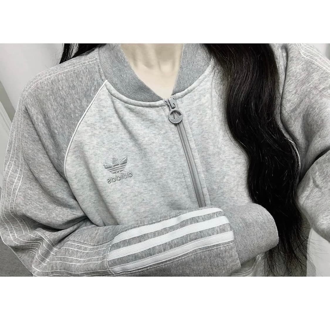 🐰아디다스 그레이 데일리 코튼 면 집업🤍 상품이미지1