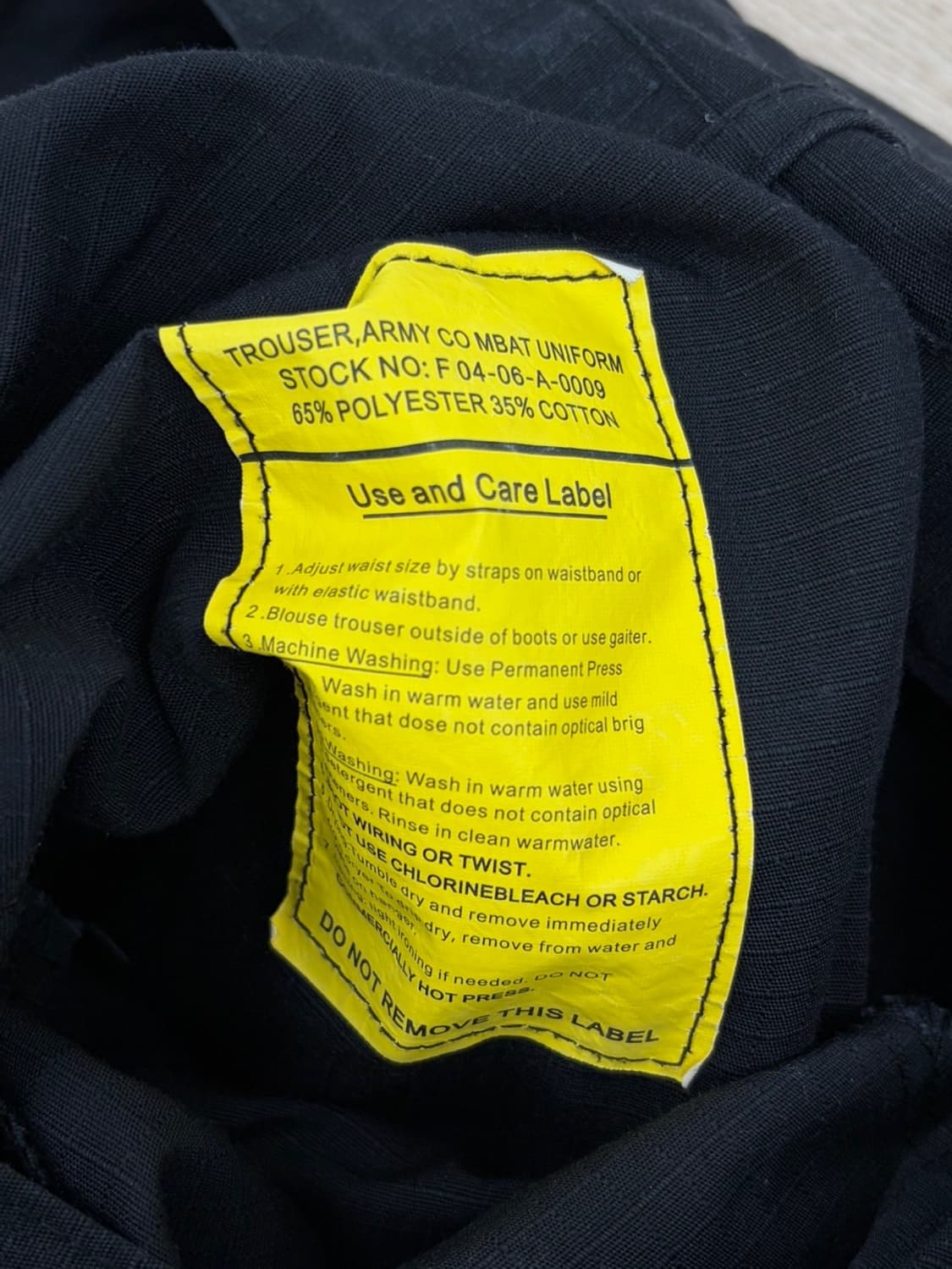 US ARMY 미군 컴뱃 트라우저 카고팬츠 블랙 (S/30~32인치) 상품이미지9