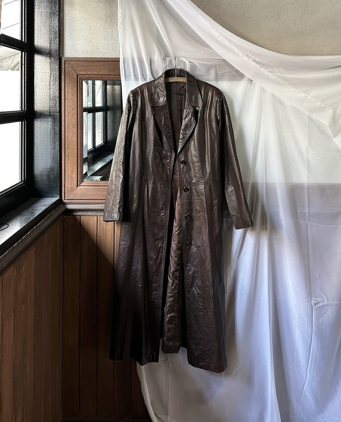 JPV leather brown long coat 상품이미지7