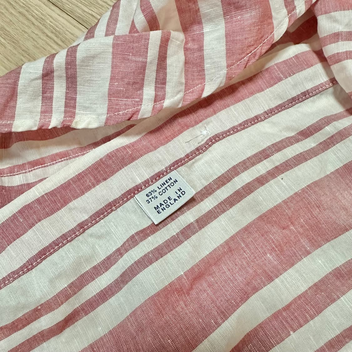 드레익스 리넨/코튼 셔츠 레드 스트라이프 S 상품이미지4