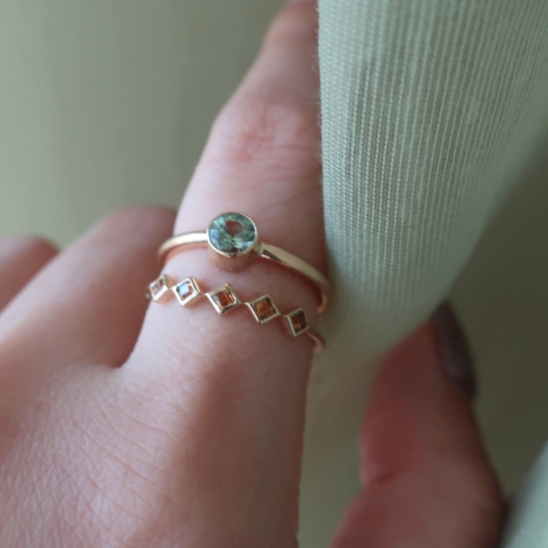 9k 루비/시트린 프린세스컷 반지 상품이미지8