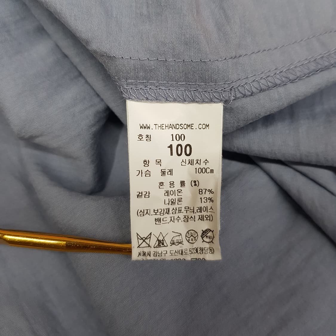 한섬 타임 2023 오픈카라 반팔 셔츠 100사이즈 상품이미지5