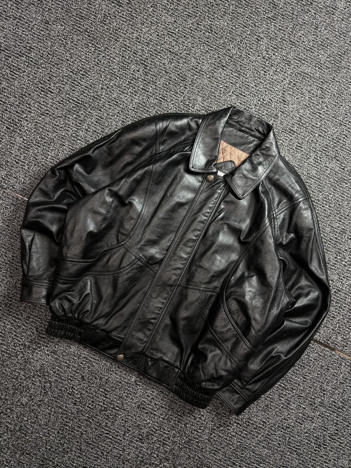 IMPERATORE 아카이브 램스킨 블랙 레더 봄버 자켓 2019 상품이미지1