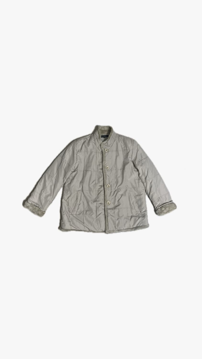 Ivory Quilted Fur Jacket 상품이미지4