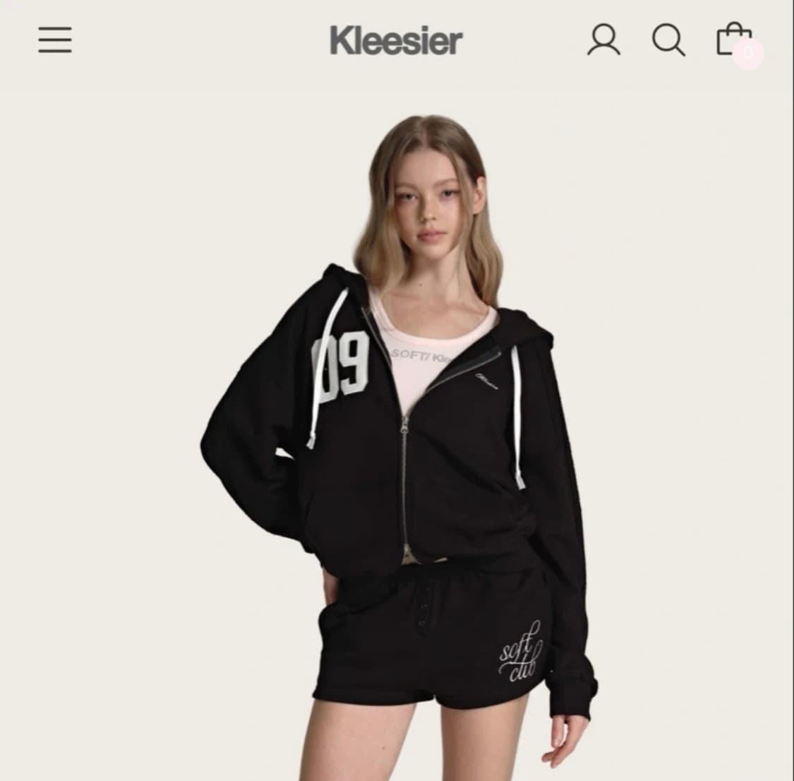 미개봉) 클리시어 후드 집업 09 넘버링 기모 🖤 상품이미지1