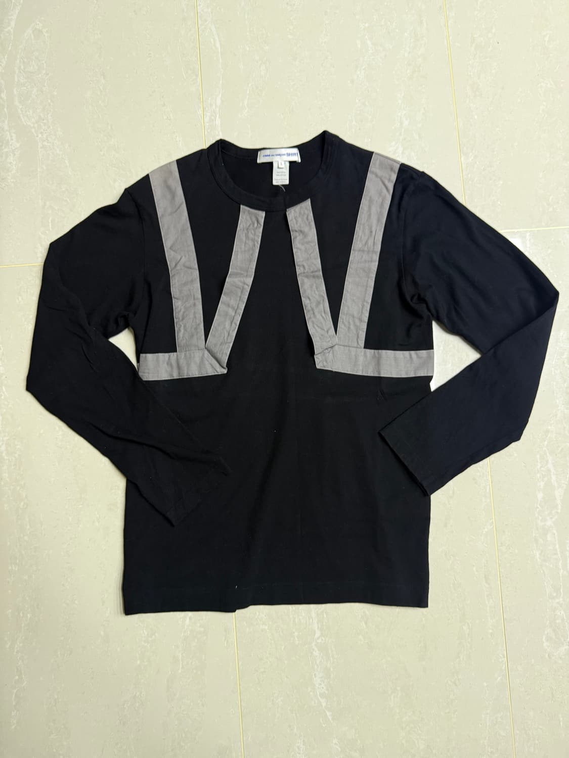 꼼데가르송 셔츠 패치워크 롱슬리브 상품이미지1