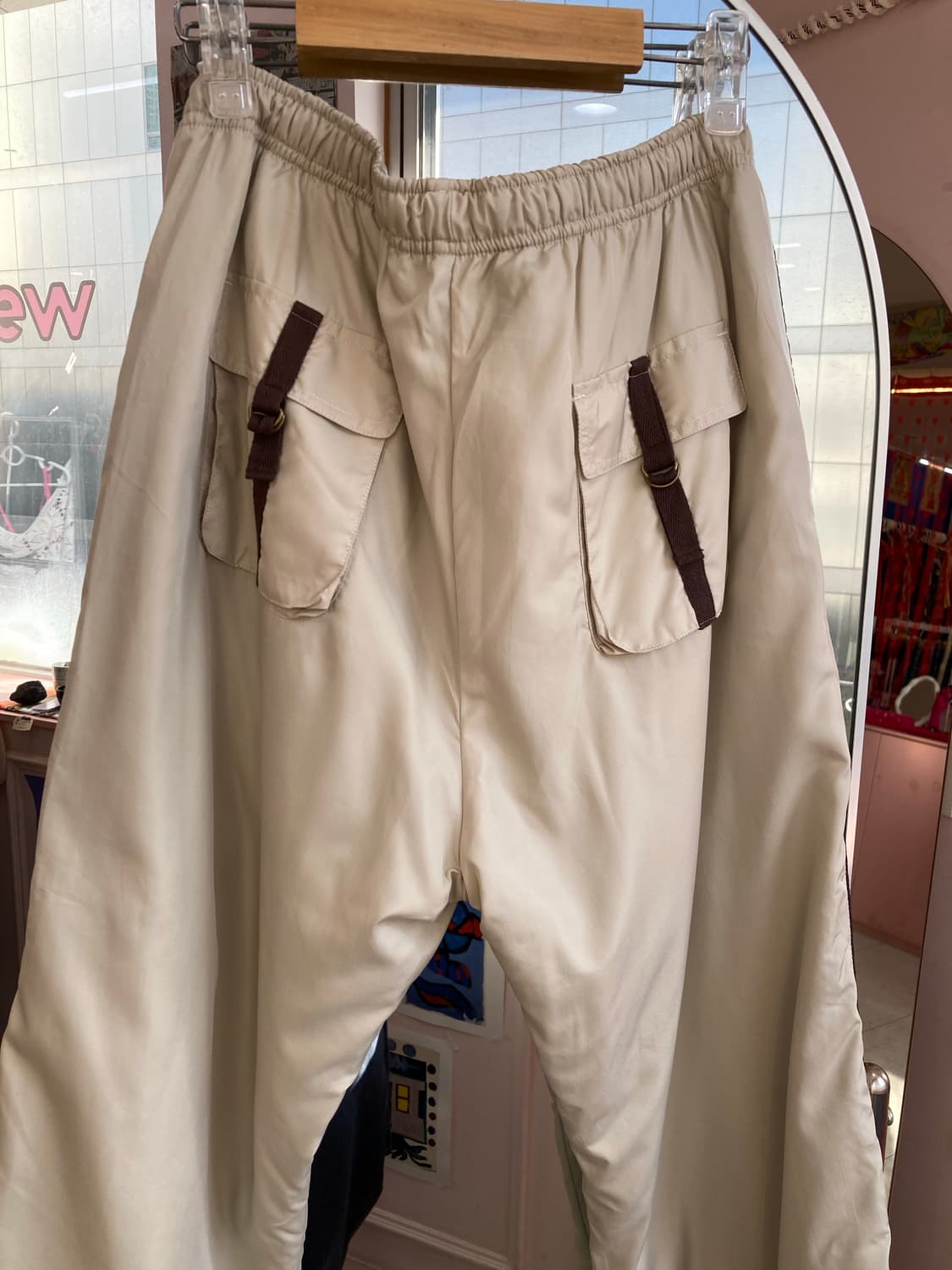 빈티지 아이보리 스포츠 조거 스트링 팬츠 상품이미지6