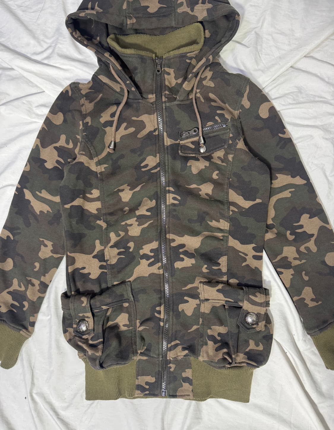 Colza 카모패턴 후드 집업 자켓 y2k lgb goa 상품이미지5