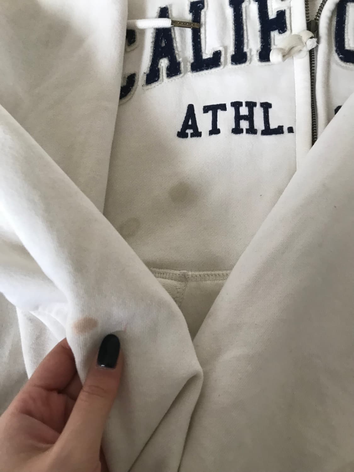 후아유 화이트 오버핏 후드집업 상품이미지7