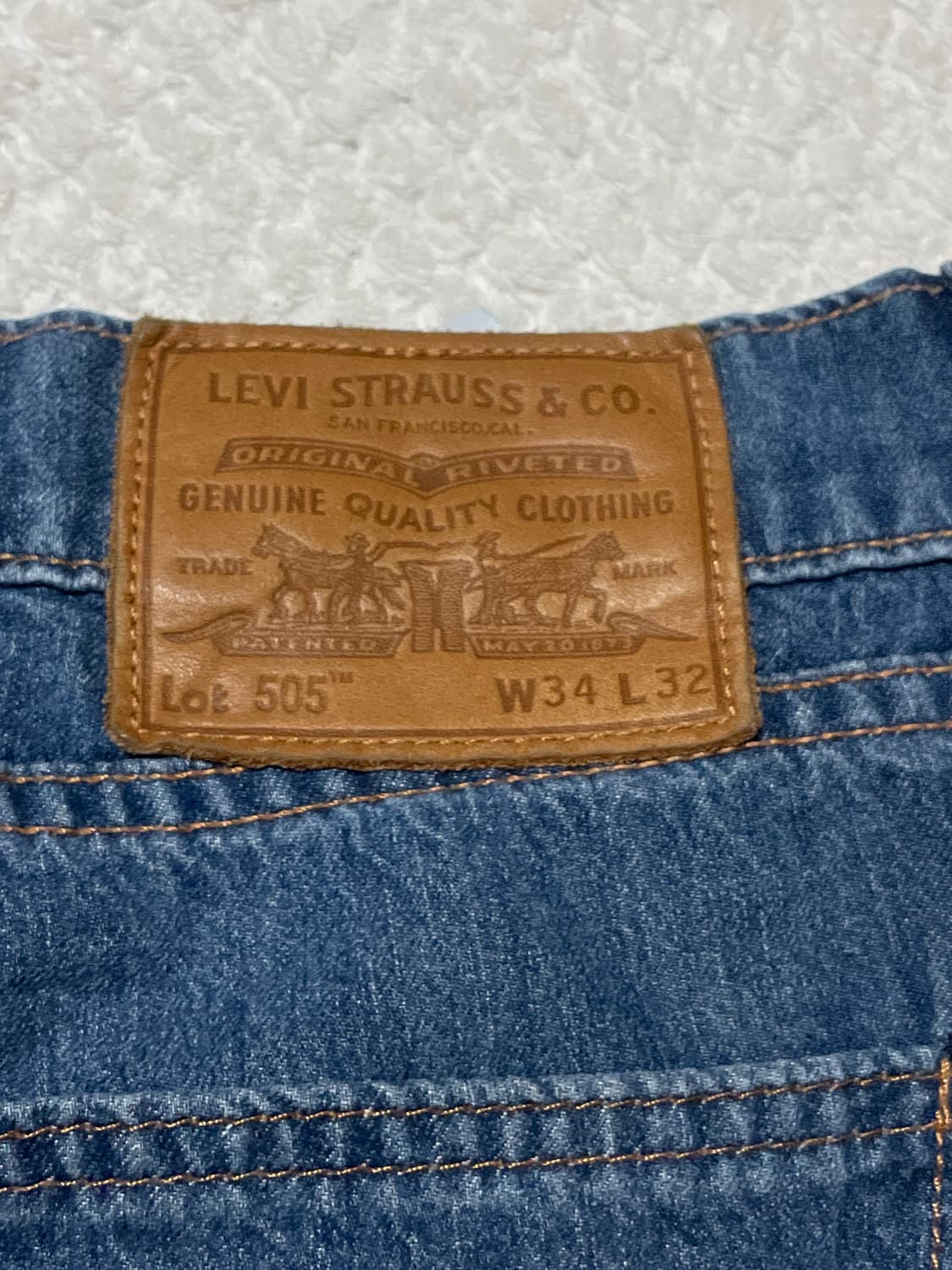 [34X32] 리바이스 505 레귤러 핏 프리미엄 빅E 데님(클리닝O) 상품이미지9